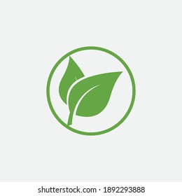 plantilla de logotipo de icono de diseño de ilustración de vector de hoja