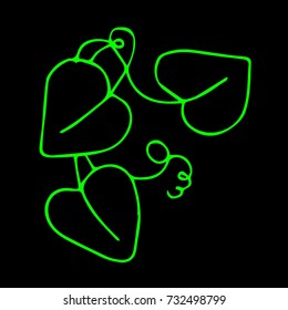 Leaf vector illustration. Doodle style. Design icon, print, logo, symbol, decor, textile, paper.