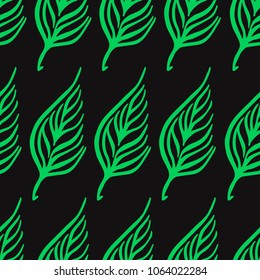 Leaf vector illustration. Ink drawn herbal in sketch style for print, card, wrapping, textile and other vintage design.
