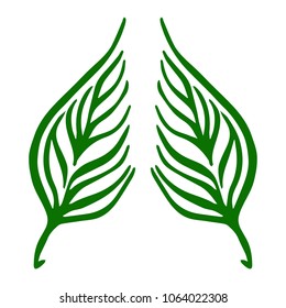 Leaf vector illustration. Ink drawn herbal in sketch style for print, card, wrapping, textile and other vintage design.