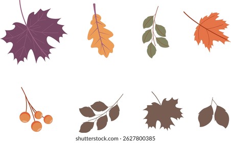 Ilustración vectorial de hoja, arte de línea 