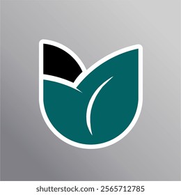 Leaf Vector Illustration Modern Flat Logo