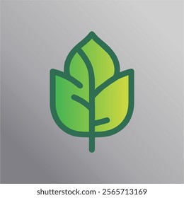 Leaf Vector Illustration Modern Flat Logo