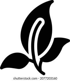 ilustración del vector hoja en un fondo transparente. Símbolos de calidad premium. Icono vector glifos para concepto y diseño gráfico.