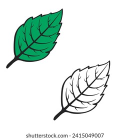 leaf vector illustrations. leaves drawing with line art on white backgrounds. Simple Design Outline Style. You can give color you like