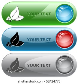 Leaf. Vector internet buttons.