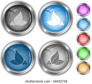 Leaf. Vector internet buttons.