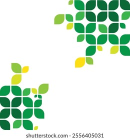 leaf vector. Leaves with geometric patterns. green impression, sustainability. for flyers, trend designs. mixed design style. vector template design