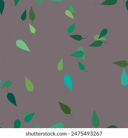 Vector de hojas. Deja un patrón de Vector ornamental sin costuras.
