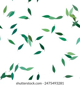 Leaf vector. Leaves seamless ornamental vector pattern.