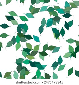 Leaf vector. Leaves seamless ornamental vector pattern.