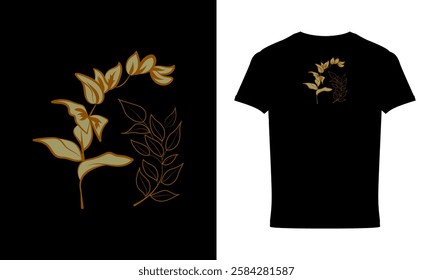 Leaf Vector  Line art Illustrations T-shirt Design