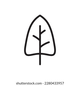 Leaf vector line icon. Leaf flat sign design. Leaf symbol isolated pictogram. UX UI icon of leave. Linear icon outline symbol