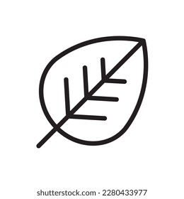 Leaf vector line icon. Leaf flat sign design. Leaf symbol isolated pictogram. UX UI icon of leave. Linear icon outline symbol