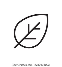 Leaf vector line icon. Leaf flat sign design. Leaf symbol isolated pictogram. UX UI icon of leave. Linear icon outline symbol