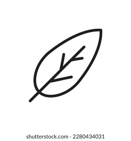 Leaf vector line icon. Leaf flat sign design. Leaf symbol isolated pictogram. UX UI icon of leave. Linear icon outline symbol