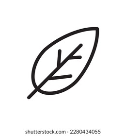 Leaf vector line icon. Leaf flat sign design. Leaf symbol isolated pictogram. UX UI icon of leave. Linear icon outline symbol