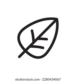 Leaf vector line icon. Leaf flat sign design. Leaf symbol isolated pictogram. UX UI icon of leave. Linear icon outline symbol