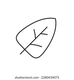 Leaf vector line icon. Leaf flat sign design. Leaf symbol isolated pictogram. UX UI icon of leave. Linear icon outline symbol