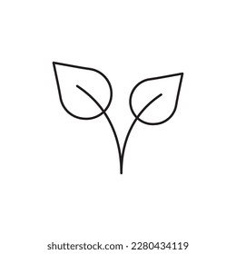 Leaf vector line icon. Leaf flat sign design. Leaf symbol isolated pictogram. UX UI icon of leave. Linear icon outline symbol