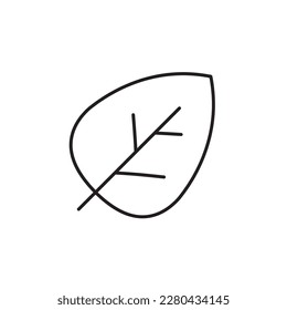 Leaf vector line icon. Leaf flat sign design. Leaf symbol isolated pictogram. UX UI icon of leave. Linear icon outline symbol