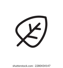 Leaf vector line icon. Leaf flat sign design. Leaf symbol isolated pictogram. UX UI icon of leave. Linear icon outline symbol