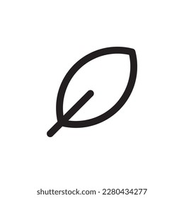 Leaf vector line icon. Leaf flat sign design. Leaf symbol isolated pictogram. UX UI icon of leave. Linear icon outline symbol