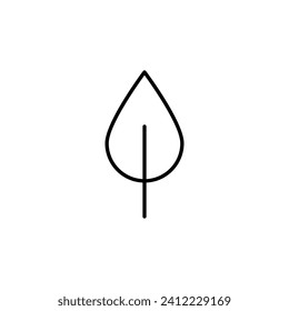 Leaf Vector Line Icon. Suitable for books, stores, shops. Editable stroke in minimalistic outline style. Symbol for design 