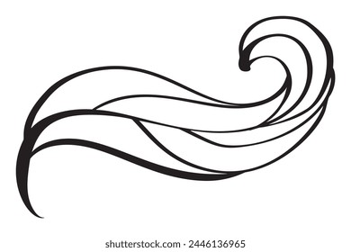 Leaf Vector line Icon. Vintage Minimal Style Illustration for kids book design or web, logo eco product