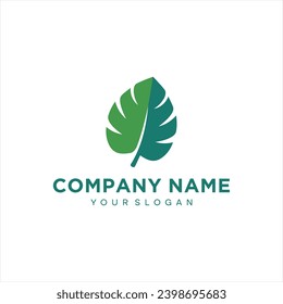 leaf vector logo design, eco-friendly concept