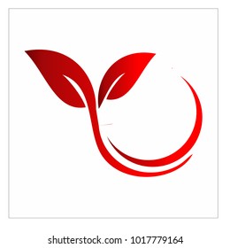 leaf vector logo design template