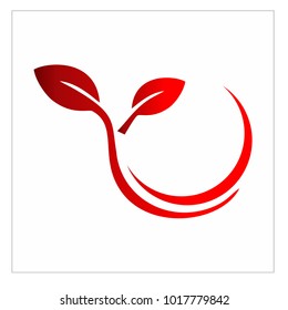 leaf vector logo design template