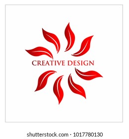 leaf vector logo design template