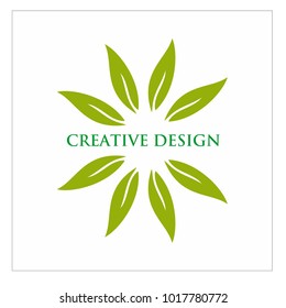 leaf vector logo design template