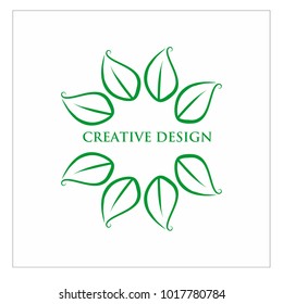 leaf vector logo design template