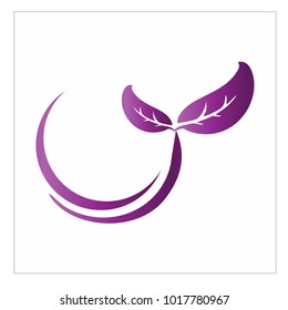 leaf vector logo design template