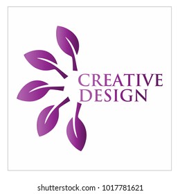 leaf vector logo design template