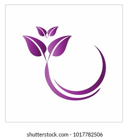 leaf vector logo design template
