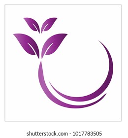 leaf vector logo design template