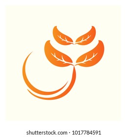 leaf vector logo design template