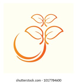 leaf vector logo design template