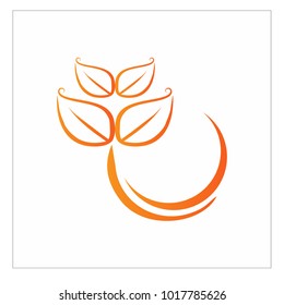 leaf vector logo design template