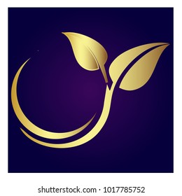 leaf vector logo design template