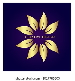 leaf vector logo design template