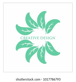 leaf vector logo design template