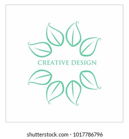 leaf vector logo design template