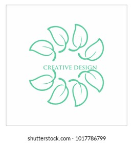 leaf vector logo design template