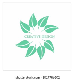leaf vector logo design template