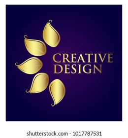 leaf vector logo design template