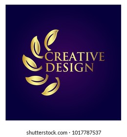 leaf vector logo design template